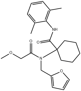 N-(2,6-dimethylphenyl)-1-[(furan-2-ylmethyl)(methoxyacetyl)amino]cyclohexanecarboxamide Structural