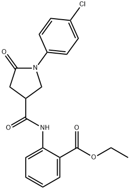 ethyl 2-({[1-(4-chlorophenyl)-5-oxopyrrolidin-3-yl]carbonyl}amino)benzoate Structural