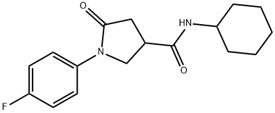 N-cyclohexyl-1-(4-fluorophenyl)-5-oxopyrrolidine-3-carboxamide Structural