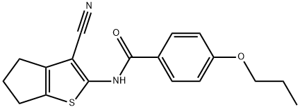N-(3-cyano-5,6-dihydro-4H-cyclopenta[b]thiophen-2-yl)-4-propoxybenzamide Structural