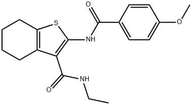 N-ethyl-2-[(4-methoxybenzoyl)amino]-4,5,6,7-tetrahydro-1-benzothiophene-3-carboxamide Structural