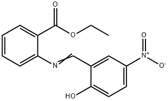 ethyl 2-({2-hydroxy-5-nitrobenzylidene}amino)benzoate Structural