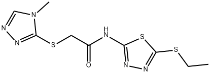 N-(5-(ethylthio)-1,3,4-thiadiazol-2-yl)-2-((4-methyl-4H-1,2,4-triazol-3-yl)thio)acetamide Structural