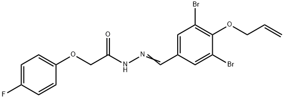 N'-{(E)-[3,5-dibromo-4-(prop-2-en-1-yloxy)phenyl]methylidene}-2-(4-fluorophenoxy)acetohydrazide Structural