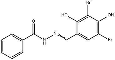 N'-[(E)-(3,5-dibromo-2,4-dihydroxyphenyl)methylidene]benzohydrazide Structural
