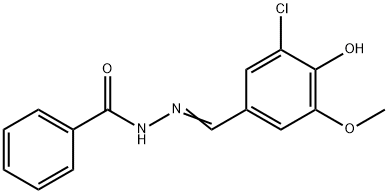 N'-[(E)-(3-chloro-4-hydroxy-5-methoxyphenyl)methylidene]benzohydrazide Structural