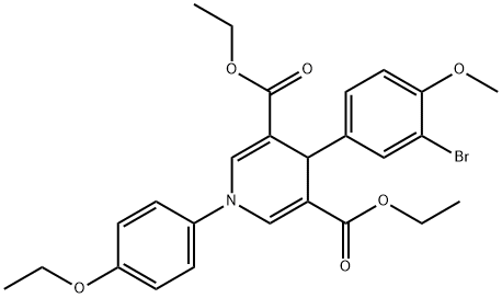 diethyl 4-(3-bromo-4-methoxyphenyl)-1-(4-ethoxyphenyl)-1,4-dihydropyridine-3,5-dicarboxylate Structural