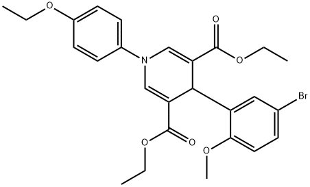 diethyl 4-(5-bromo-2-methoxyphenyl)-1-(4-ethoxyphenyl)-1,4-dihydropyridine-3,5-dicarboxylate Structural