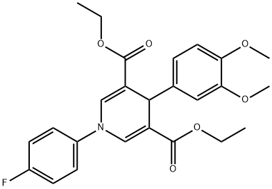 diethyl 4-(3,4-dimethoxyphenyl)-1-(4-fluorophenyl)-1,4-dihydropyridine-3,5-dicarboxylate Structural