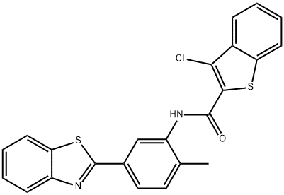 N-[5-(1,3-benzothiazol-2-yl)-2-methylphenyl]-3-chloro-1-benzothiophene-2-carboxamide Structural
