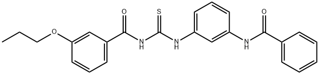 N-({3-[(phenylcarbonyl)amino]phenyl}carbamothioyl)-3-propoxybenzamide Structural