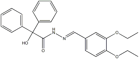 N'-[(E)-(3,4-diethoxyphenyl)methylidene]-2-hydroxy-2,2-diphenylacetohydrazide Structural