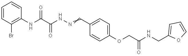 N-(2-bromophenyl)-2-[(2E)-2-(4-{2-[(furan-2-ylmethyl)amino]-2-oxoethoxy}benzylidene)hydrazinyl]-2-oxoacetamide Structural