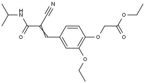 ethyl {4-[(1E)-2-cyano-3-oxo-3-(propan-2-ylamino)prop-1-en-1-yl]-2-ethoxyphenoxy}acetate Structural