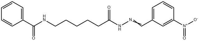 N-{6-[2-(3-nitrobenzylidene)hydrazino]-6-oxohexyl}benzamide Structural