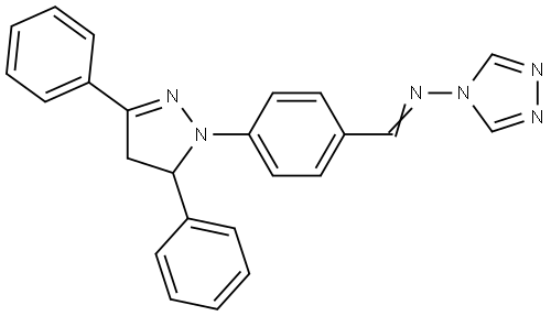 N-{(E)-[4-(3,5-diphenyl-4,5-dihydro-1H-pyrazol-1-yl)phenyl]methylidene}-4H-1,2,4-triazol-4-amine Structural
