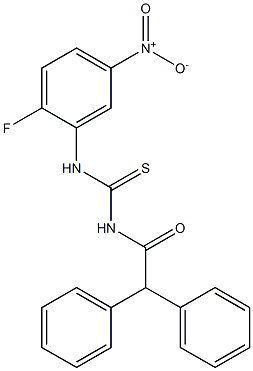 N-[(2-fluoro-5-nitrophenyl)carbamothioyl]-2,2-diphenylacetamide Structural
