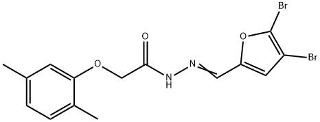 N'-[(Z)-(4,5-dibromofuran-2-yl)methylidene]-2-(2,5-dimethylphenoxy)acetohydrazide Structural