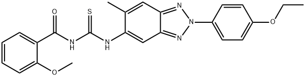 N-{[2-(4-ethoxyphenyl)-6-methyl-2H-benzotriazol-5-yl]carbamothioyl}-2-methoxybenzamide Structural