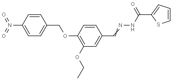 N'-[(E)-{3-ethoxy-4-[(4-nitrobenzyl)oxy]phenyl}methylidene]thiophene-2-carbohydrazide Structural