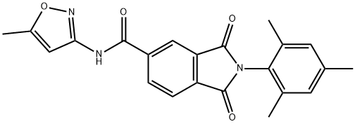N-(5-methyl-1,2-oxazol-3-yl)-1,3-dioxo-2-(2,4,6-trimethylphenyl)isoindole-5-carboxamide Structural