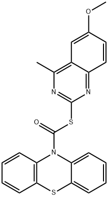 S-(6-methoxy-4-methylquinazolin-2-yl) phenothiazine-10-carbothioate Structural