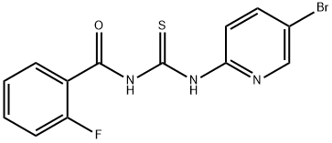 N-[(5-bromopyridin-2-yl)carbamothioyl]-2-fluorobenzamide Structural