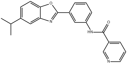 N-{3-[5-(propan-2-yl)-1,3-benzoxazol-2-yl]phenyl}pyridine-3-carboxamide Structural