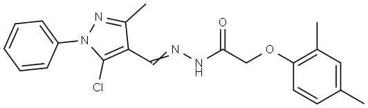 N'-[(E)-(5-chloro-3-methyl-1-phenyl-1H-pyrazol-4-yl)methylidene]-2-(2,4-dimethylphenoxy)acetohydrazide Structural