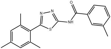 N-(5-mesityl-1,3,4-thiadiazol-2-yl)-3-methylbenzamide Structural