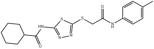 N-(5-((2-oxo-2-(p-tolylamino)ethyl)thio)-1,3,4-thiadiazol-2-yl)cyclohexanecarboxamide Structural