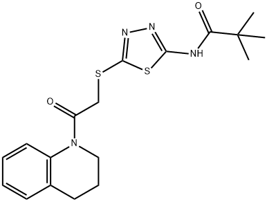 N-(5-((2-(3,4-dihydroquinolin-1(2H)-yl)-2-oxoethyl)thio)-1,3,4-thiadiazol-2-yl)pivalamide Structural
