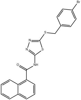 N-(5-((4-bromobenzyl)thio)-1,3,4-thiadiazol-2-yl)-1-naphthamide Structural