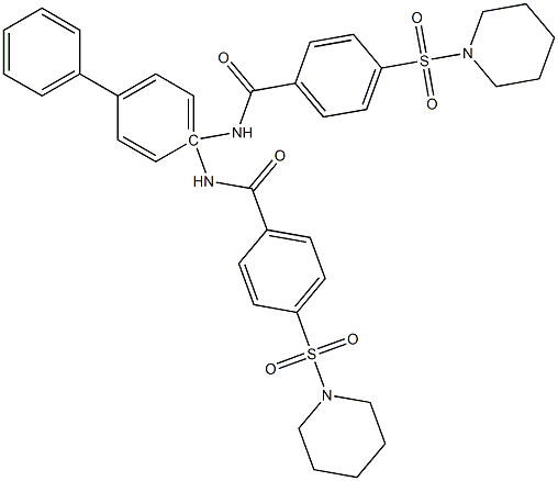 N,N-([1,1-biphenyl]-4,4-diyl)bis(4-(piperidin-1-ylsulfonyl)benzamide) Structural