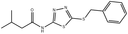 N-(5-(benzylthio)-1,3,4-thiadiazol-2-yl)-3-methylbutanamide Structural