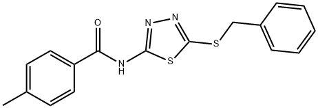N-(5-(benzylthio)-1,3,4-thiadiazol-2-yl)-4-methylbenzamide Structural