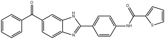 N-{4-[5-(phenylcarbonyl)-1H-benzimidazol-2-yl]phenyl}thiophene-2-carboxamide Structural