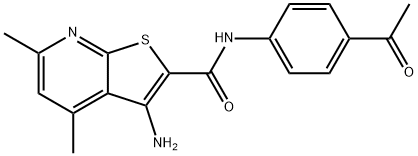 N-(4-acetylphenyl)-3-amino-4,6-dimethylthieno[2,3-b]pyridine-2-carboxamide Structural