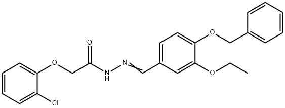 N'-{(E)-[4-(benzyloxy)-3-ethoxyphenyl]methylidene}-2-(2-chlorophenoxy)acetohydrazide Structural