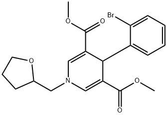 dimethyl 4-(2-bromophenyl)-1-(tetrahydrofuran-2-ylmethyl)-1,4-dihydropyridine-3,5-dicarboxylate Structural