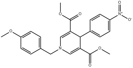 dimethyl 1-(4-methoxybenzyl)-4-(4-nitrophenyl)-1,4-dihydropyridine-3,5-dicarboxylate Structural
