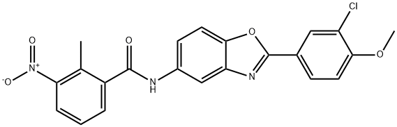 N-[2-(3-chloro-4-methoxyphenyl)-1,3-benzoxazol-5-yl]-2-methyl-3-nitrobenzamide Structural