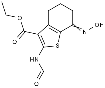 ethyl (7Z)-2-(formylamino)-7-(hydroxyimino)-4,5,6,7-tetrahydro-1-benzothiophene-3-carboxylate Structural