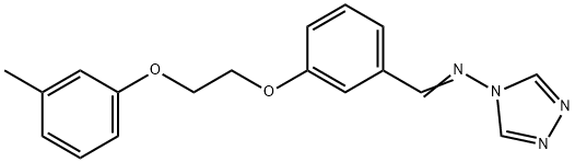 N-[(E)-{3-[2-(3-methylphenoxy)ethoxy]phenyl}methylidene]-4H-1,2,4-triazol-4-amine Structural