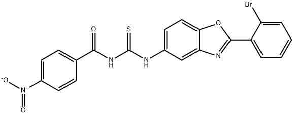 N-{[2-(2-bromophenyl)-1,3-benzoxazol-5-yl]carbamothioyl}-4-nitrobenzamide Structural