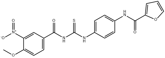 N-[4-({[(4-methoxy-3-nitrophenyl)carbonyl]carbamothioyl}amino)phenyl]furan-2-carboxamide Structural