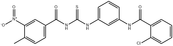 N-[(3-{[(2-chlorophenyl)carbonyl]amino}phenyl)carbamothioyl]-4-methyl-3-nitrobenzamide Structural