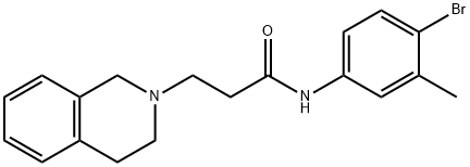 N-(4-bromo-3-methylphenyl)-3-(3,4-dihydro-2(1H)-isoquinolinyl)propanamide Structural