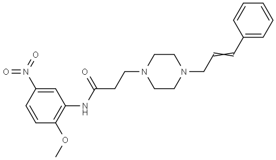 N-(2-methoxy-5-nitrophenyl)-3-{4-[(2E)-3-phenylprop-2-en-1-yl]piperazin-1-yl}propanamide Structural