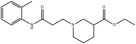 ethyl 1-{3-[(2-methylphenyl)amino]-3-oxopropyl}piperidine-3-carboxylate Structural